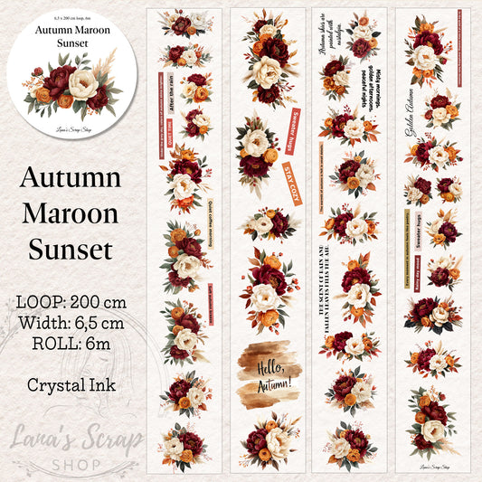 Autumn Maroon Sunset - PET Tape | Scrapbooking & Journaling