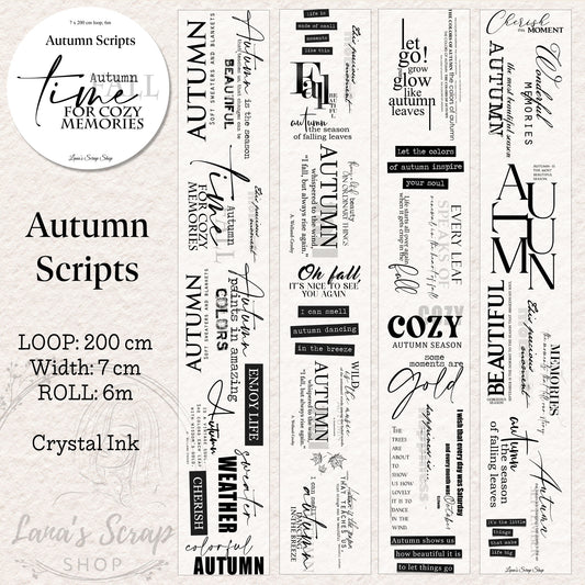 Autumn Script - PET Tape | Scrapbooking & Journaling