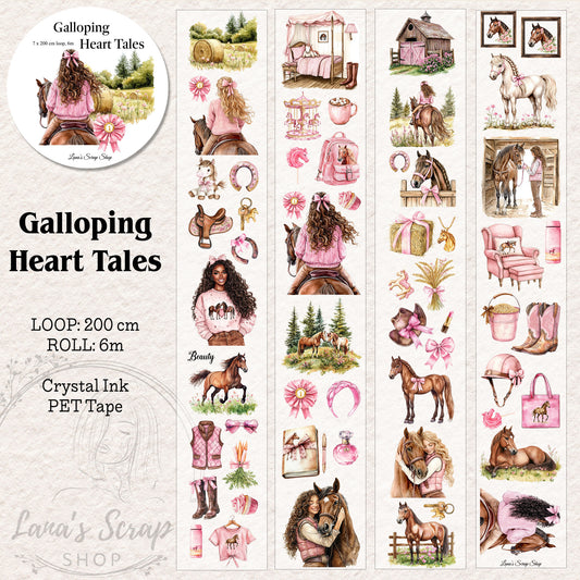 Galloping Heart Tales, Crystal Ink, PET TAPE, 7 cm wide