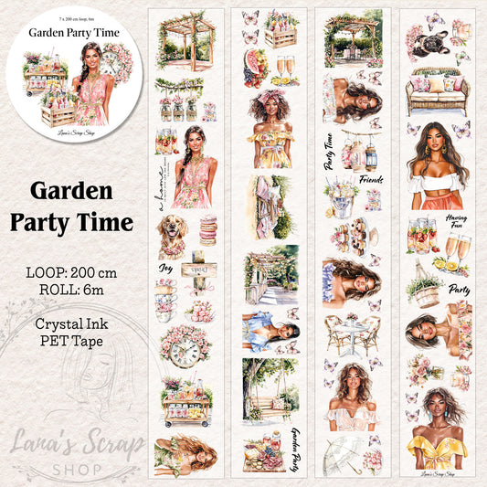 Garden Party Time, Crystal Ink, PET TAPE, 7 cm wide