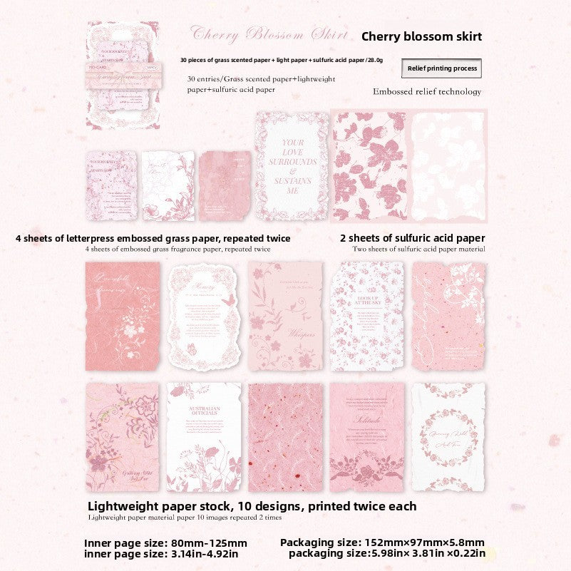 Flower Branch Paper Stickers, 30 pcs