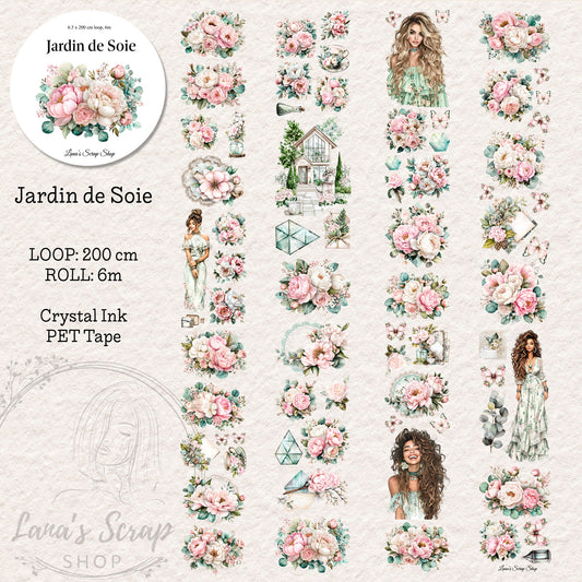 Jardin de Soie, Crystal Ink, PET TAPE, 6.5 cm wide