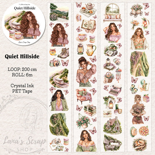 Quiet Hillside, Crystal Ink, PET TAPE, 7 cm wide