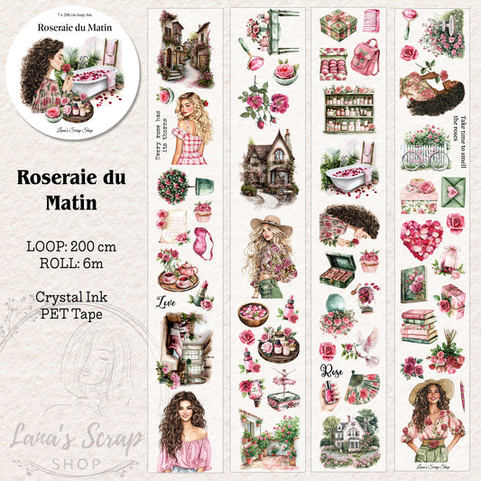 Roseraie du Matin, Crystal Ink, PET TAPE, 7 cm wide