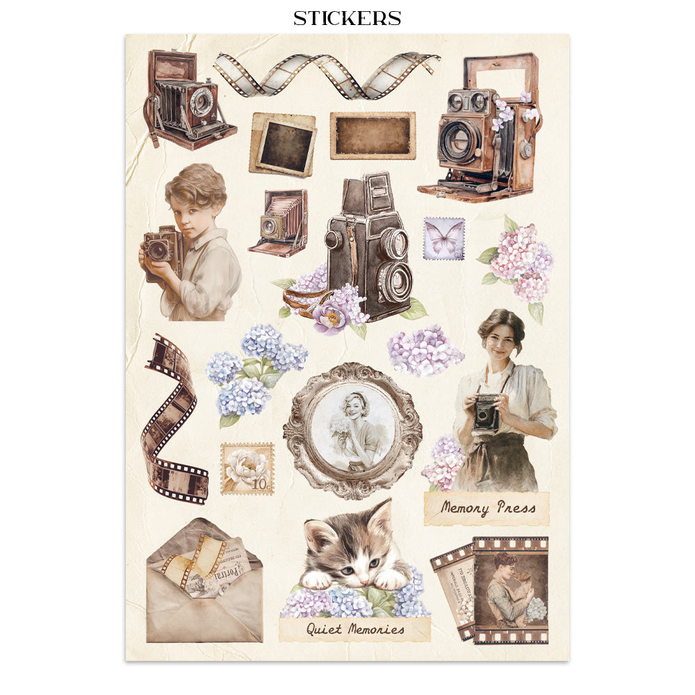 Junk journal stickers, cut-outs, backgrounds - Quiet Days
