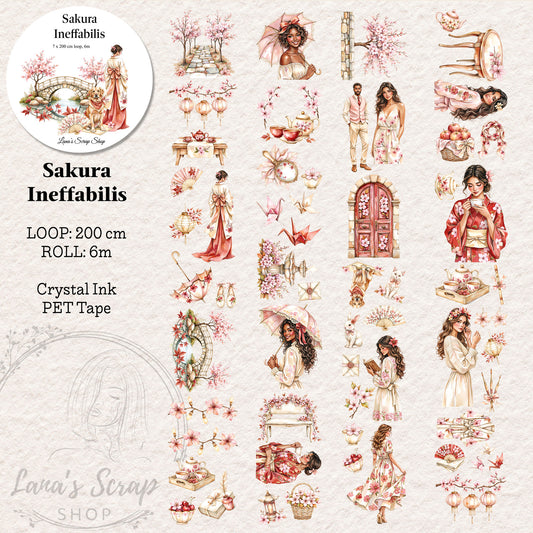 Sakura Ineffabilis, Crystal Ink, PET TAPE, 7 cm wide