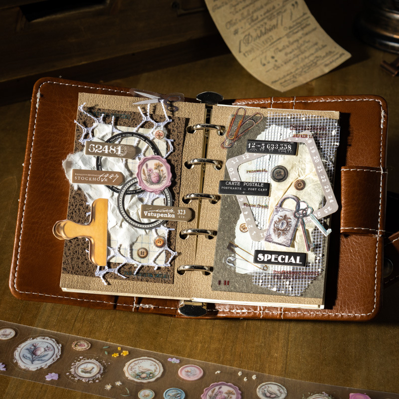 Matte PET Sticker Tape – Vintage Tools (40mm × 2m)