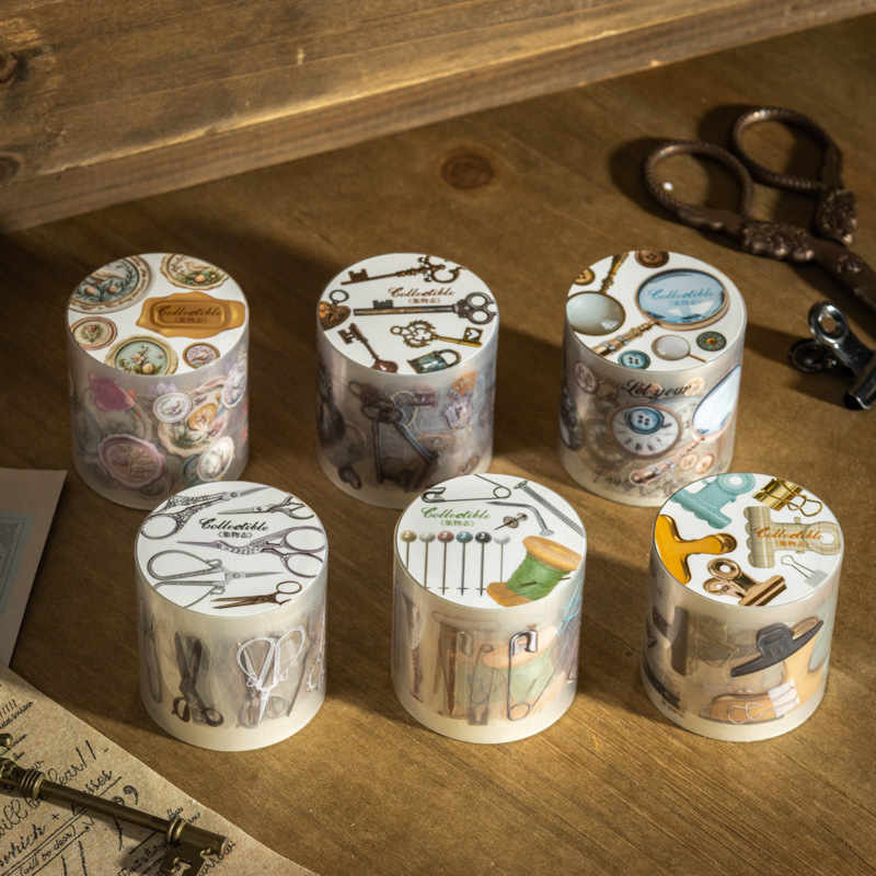 Matte PET Sticker Tape – Vintage Tools (40mm × 2m)