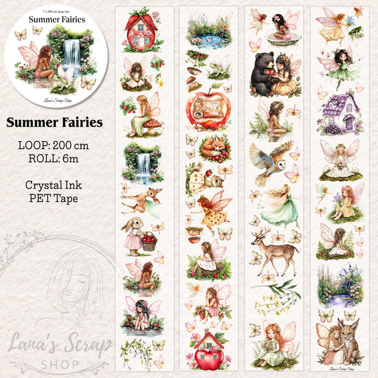 Summer Fairies, Crystal Ink, PET TAPE, 7 cm wide
