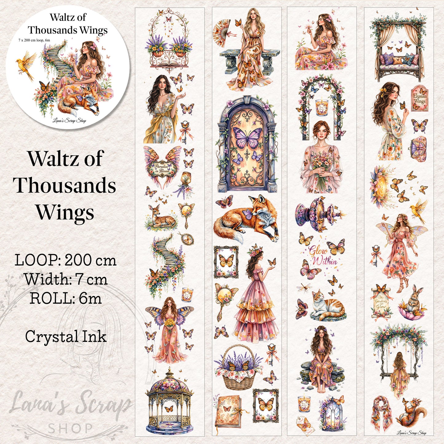 The Walts of Thousands Wings, Crystal Ink, PET TAPE, 7 cm wide