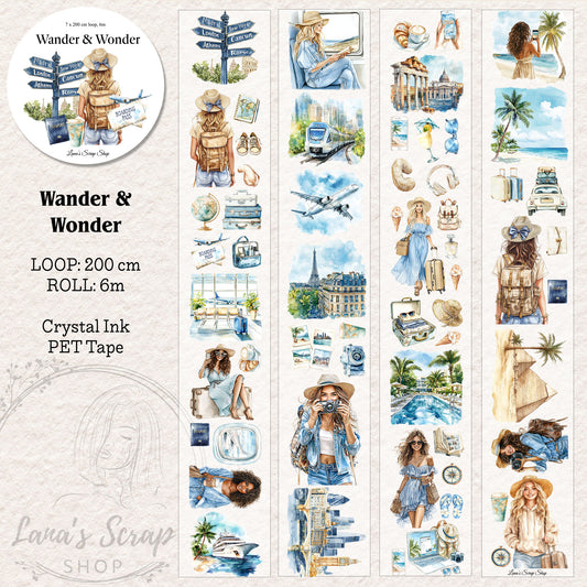 Wander & Wonder, Crystal Ink, PET TAPE, 7 cm wide