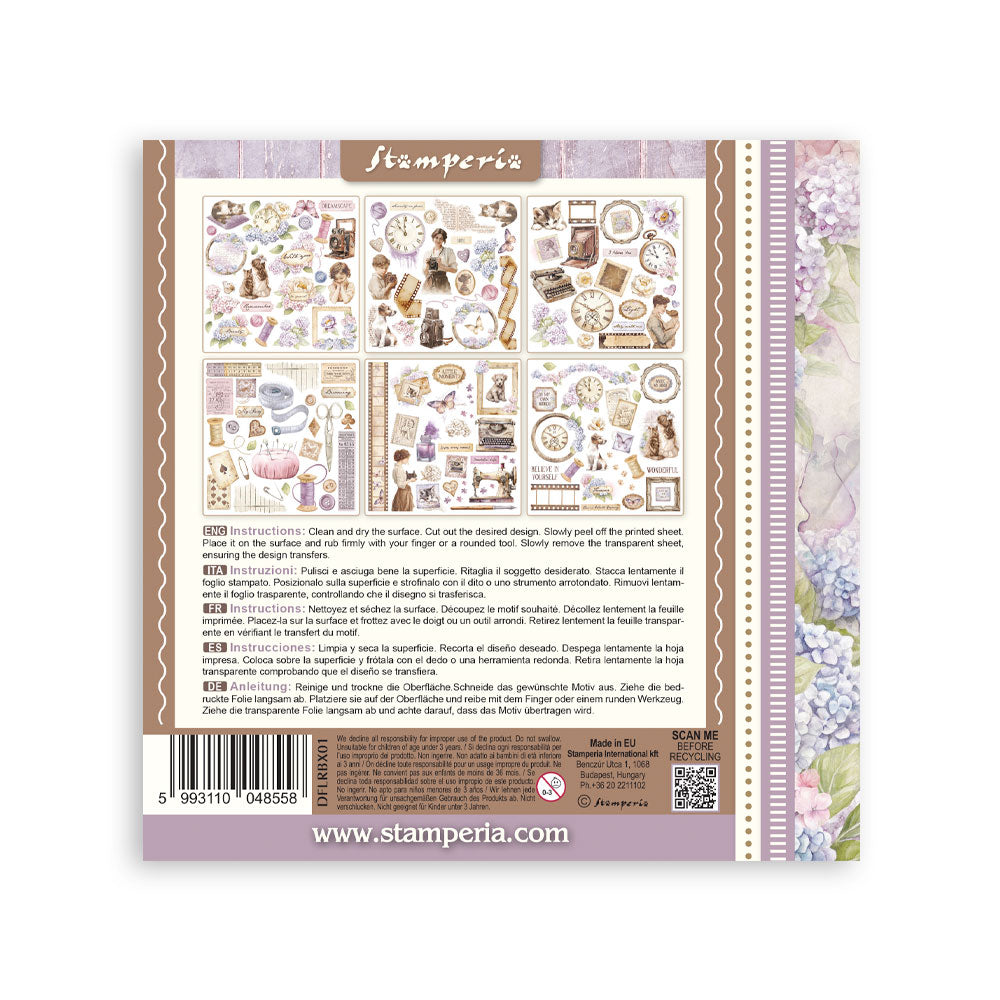 Stamperia Rub on kit - 6 pages - Quiet Days
