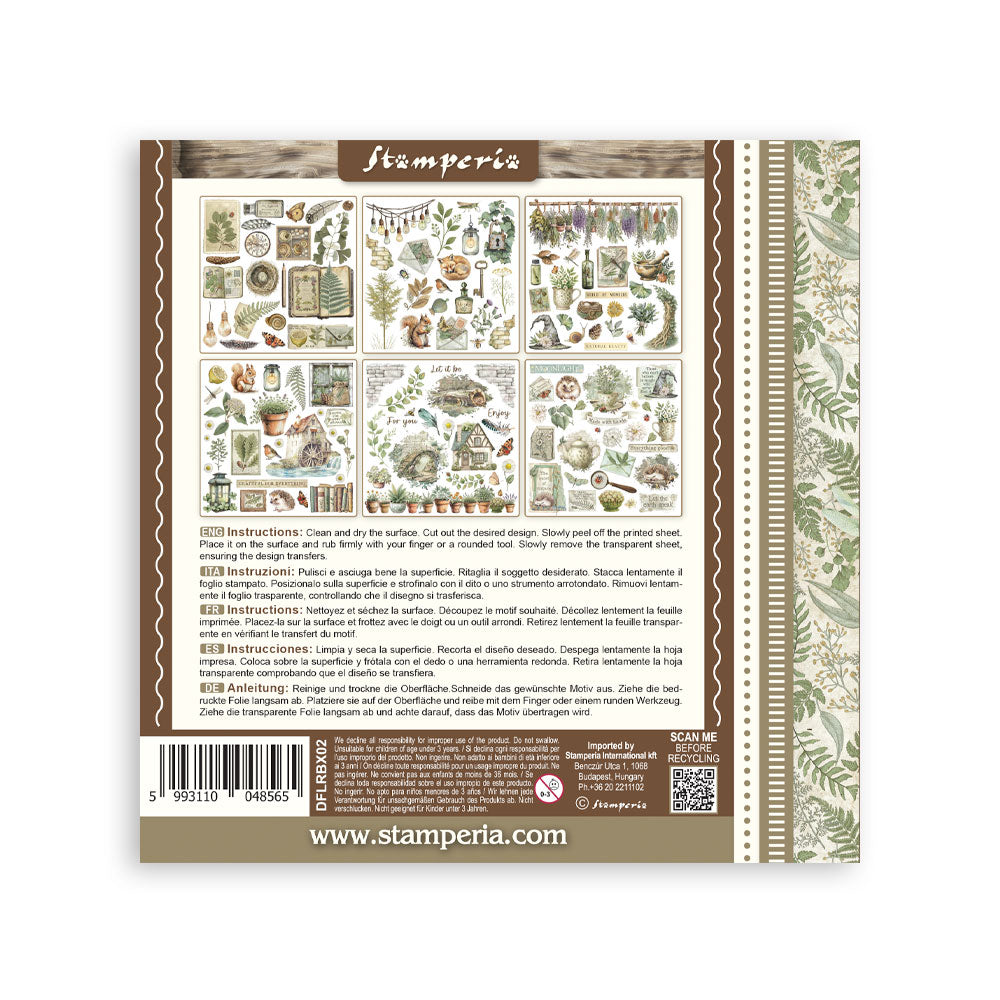 Rub on kit cm 15,5x15,5 - 6 pages Herbarium Silvae