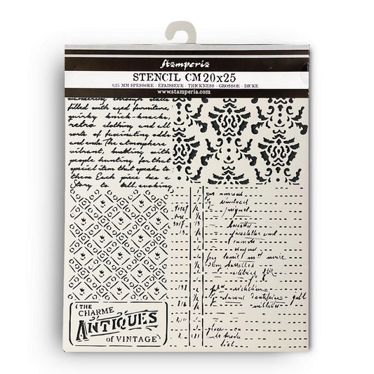 Thick stencil cm 20X25 - Brocante Antiques mixed patterns