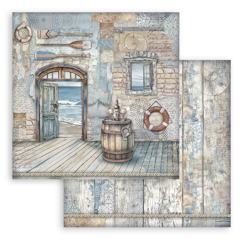 Scrapbooking Small Pad 10 sheets - 20,3X20,3 cm  - Silent Sea