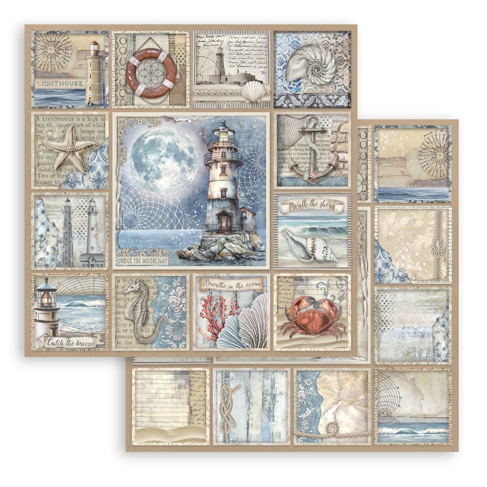 Scrapbooking Small Pad 10 sheets - 20,3X20,3 cm  - Silent Sea