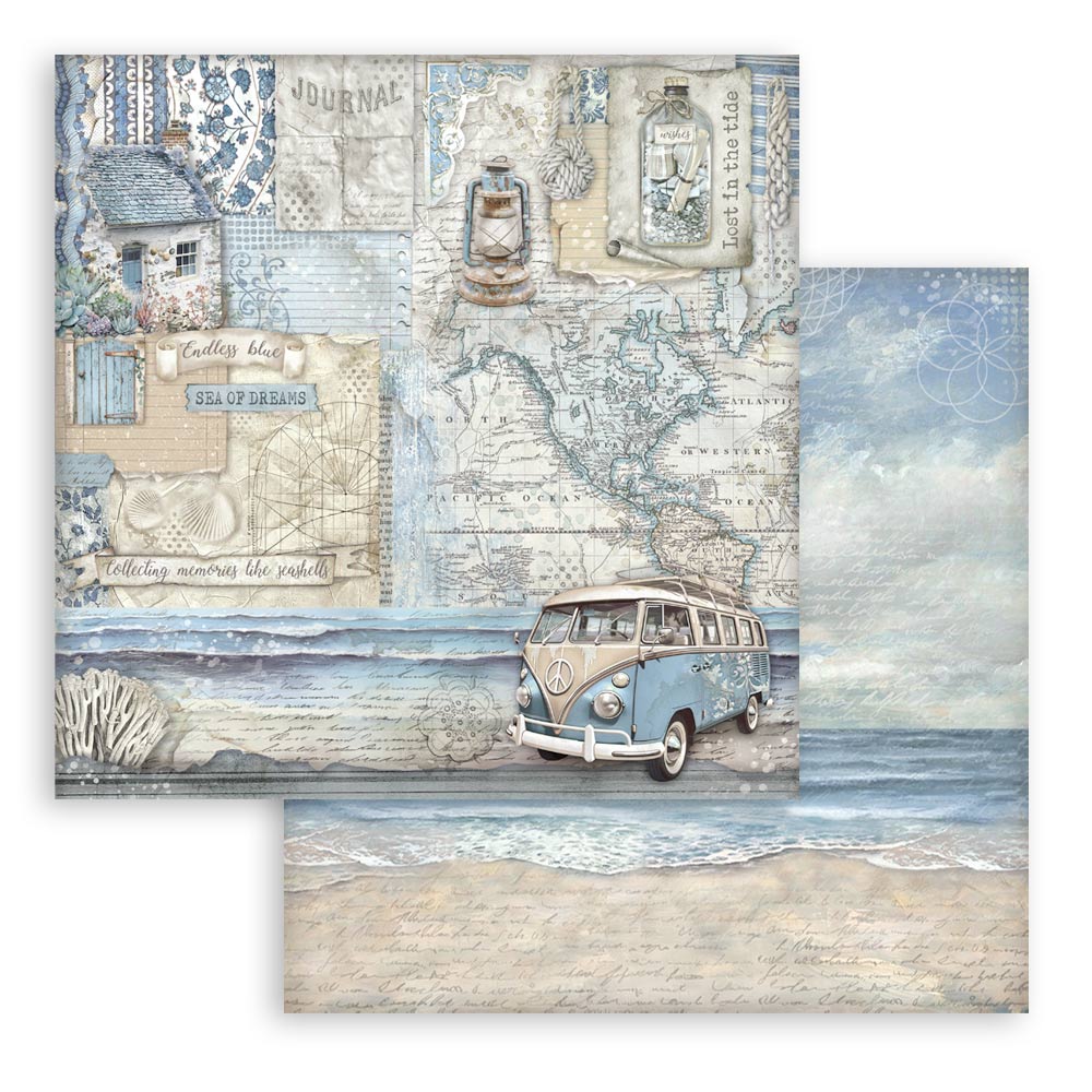 Scrapbooking Small Pad 10 sheets - 20,3X20,3 cm  - Silent Sea