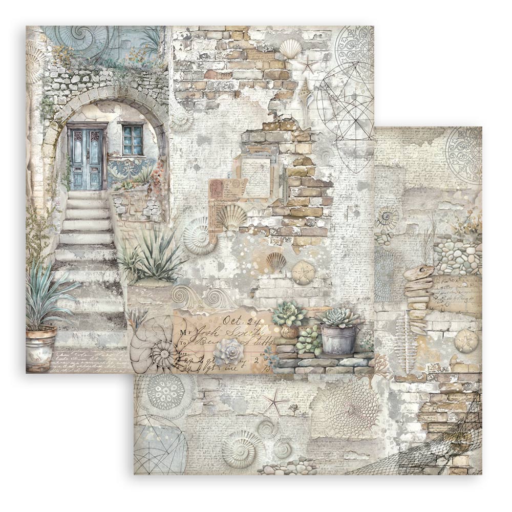 Scrapbooking Small Pad 10 sheets - 20,3X20,3 cm  - Silent Sea