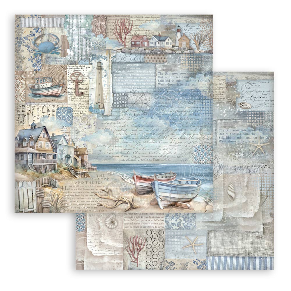 Scrapbooking Small Pad 10 sheets - 20,3X20,3 cm  - Silent Sea