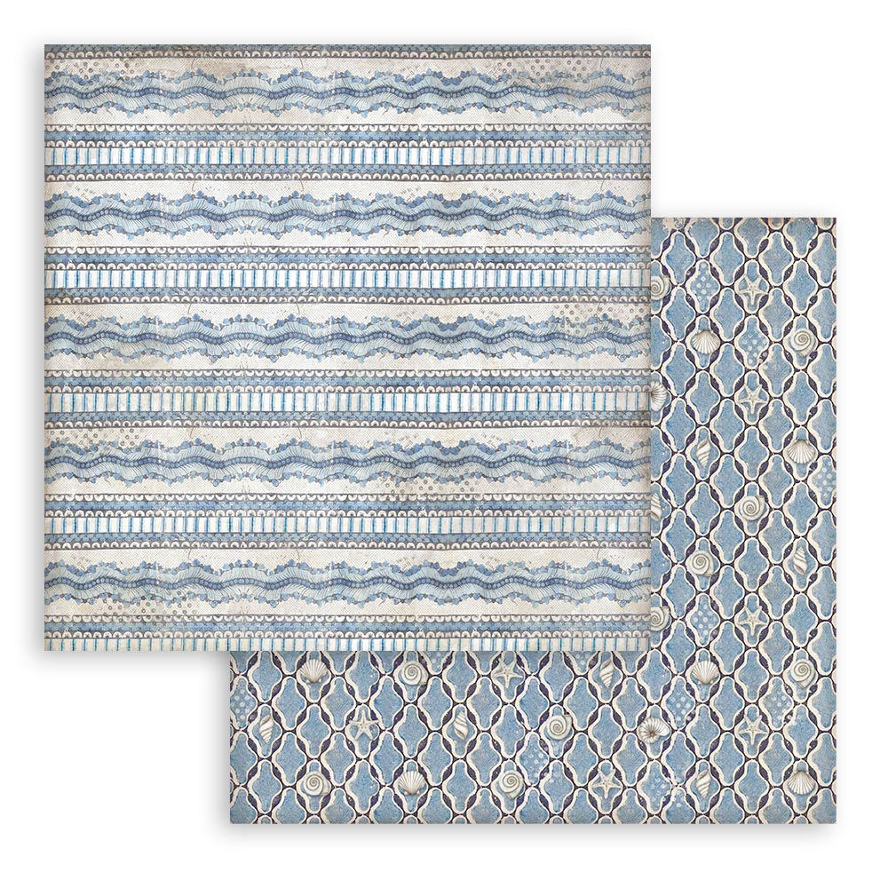 Scrapbooking Small Pad 10 sheets -20,3X20,3 cm -  Backgrounds Selection - Silent Sea