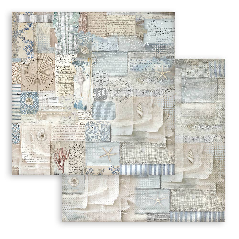 Scrapbooking Small Pad 10 sheets -20,3X20,3 cm -  Backgrounds Selection - Silent Sea