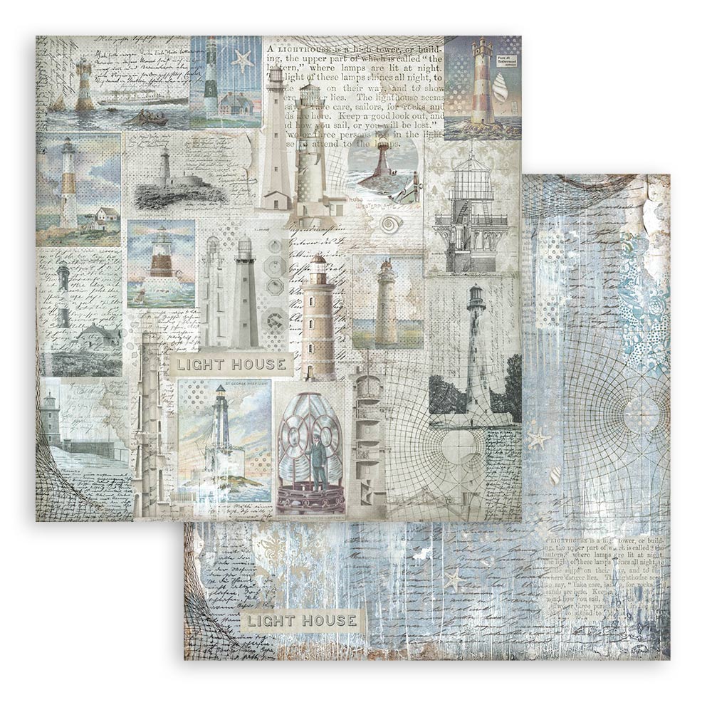 Scrapbooking Small Pad 10 sheets -20,3X20,3 cm -  Backgrounds Selection - Silent Sea