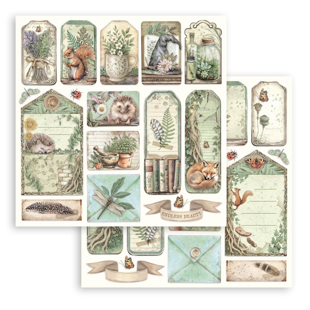 Scrapbooking Small Pad 10 sheets cm 20,3X20,3 (8"X8") - Herbarium Silvae