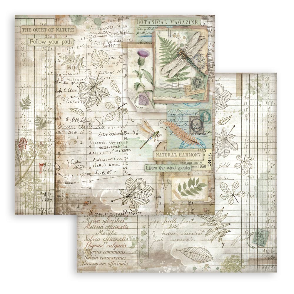Scrapbooking Small Pad 10 sheets cm 20,3X20,3 (8"X8") - Herbarium Silvae