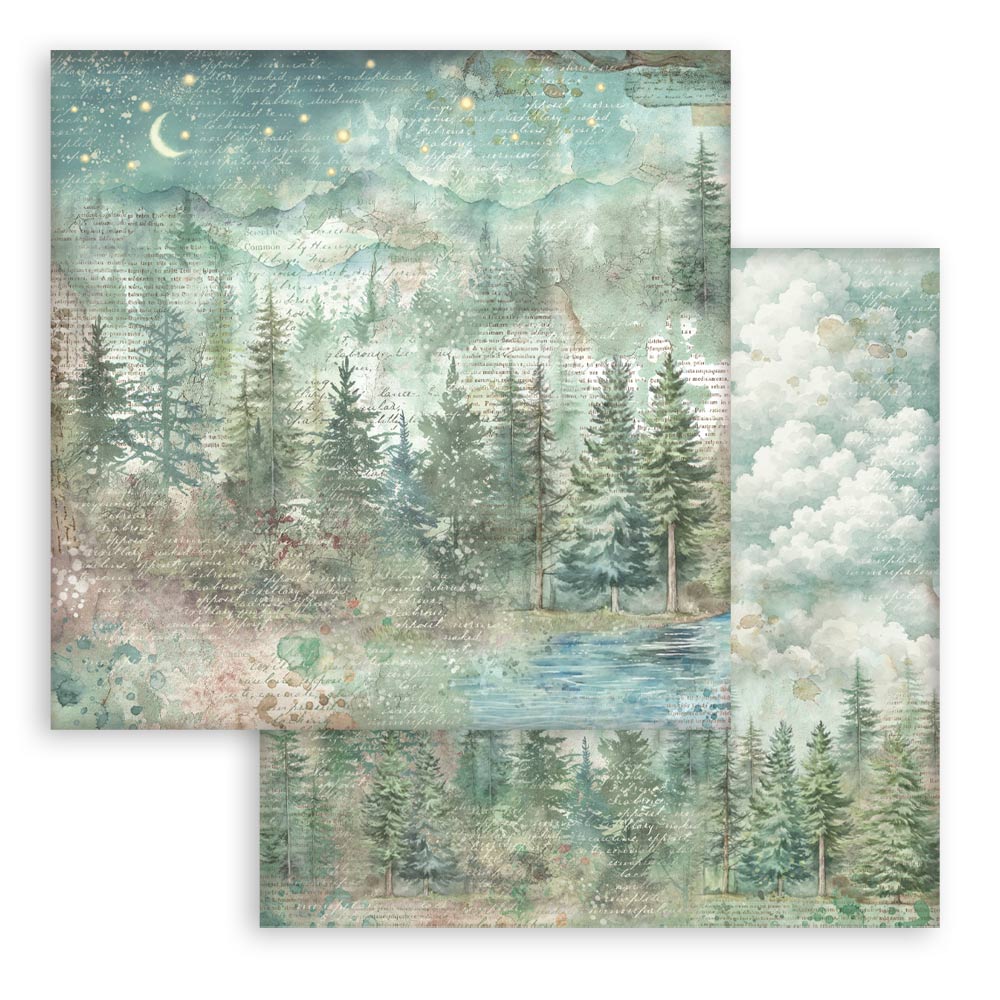 Scrapbooking Small Pad 10 sheets cm 20,3X20,3 (8"X8") Backgrounds Selection - Herbarium Silvae