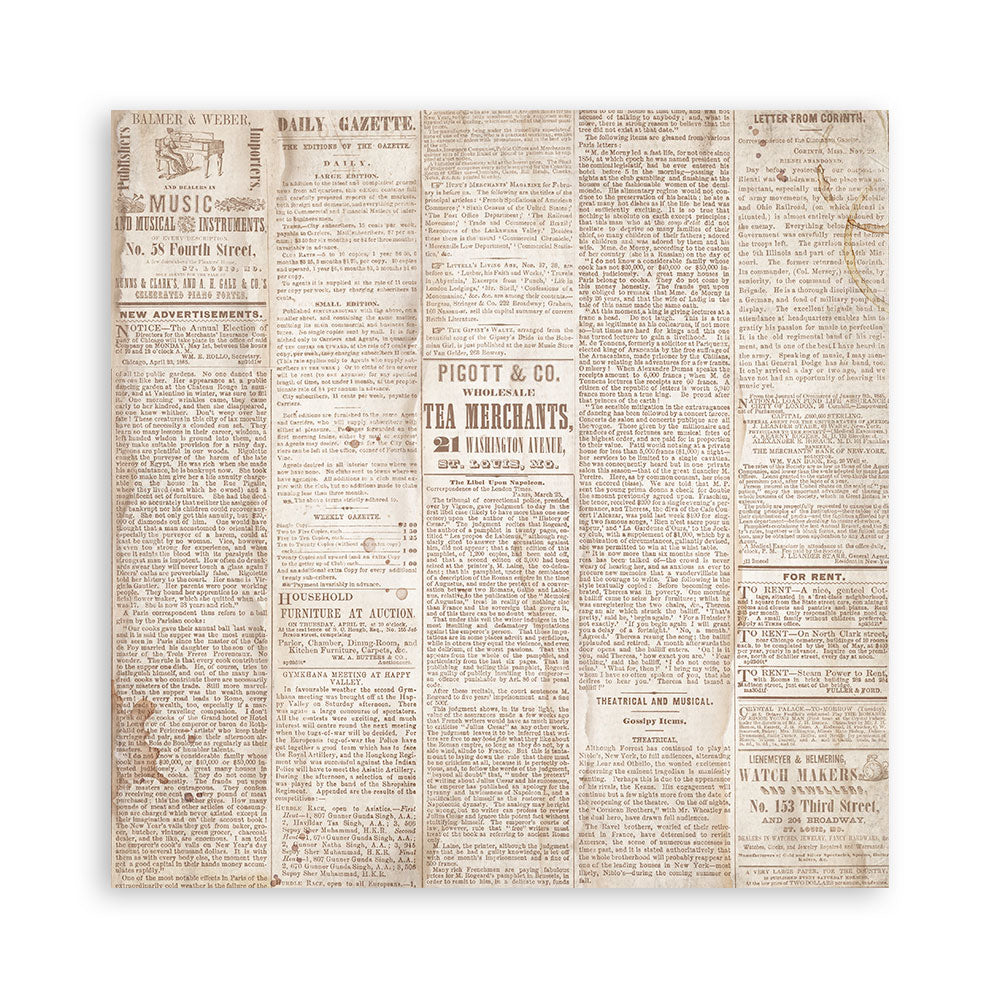 Scrapbooking Pad 22 sheets cm 20,3X20,3 (8"X8") Single Face - Quiet Days