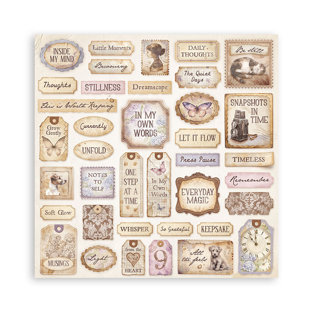 Scrapbooking Pad 22 sheets cm 20,3X20,3 (8"X8") Single Face - Quiet Days