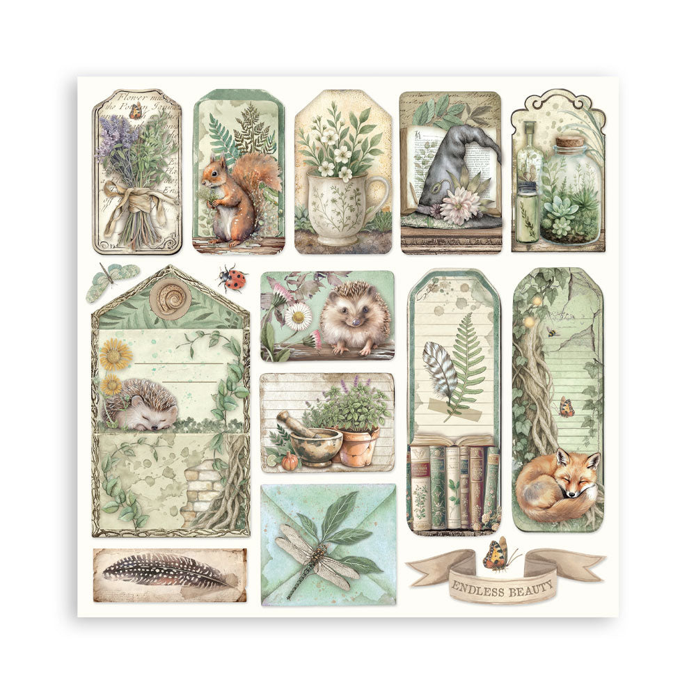 Scrapbooking Pad 22 sheets cm 20,3X20,3 (8"X8") Single Face Herbarium Silvae