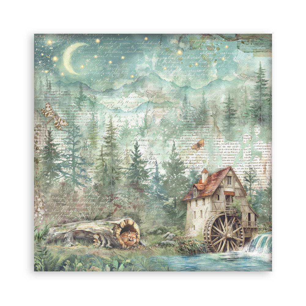 Scrapbooking Pad 22 sheets cm 20,3X20,3 (8"X8") Single Face Herbarium Silvae