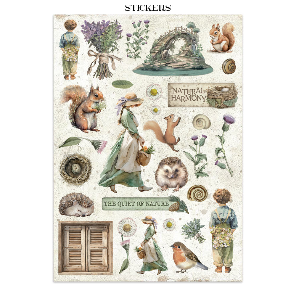 Junk journal stickers, cut-outs, backgrounds - Herbarium Silvae