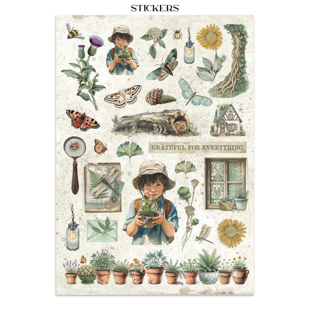 Junk journal stickers, cut-outs, backgrounds - Herbarium Silvae