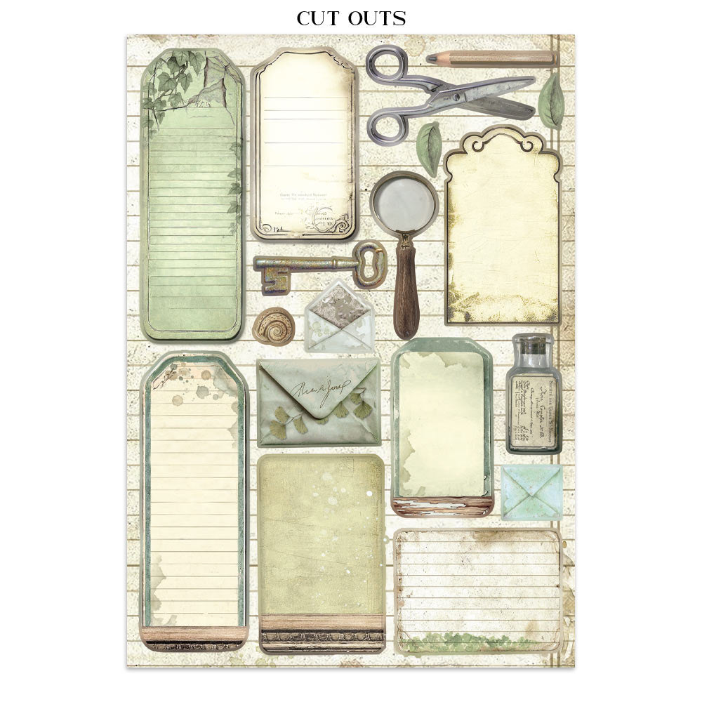 Junk journal stickers, cut-outs, backgrounds - Herbarium Silvae