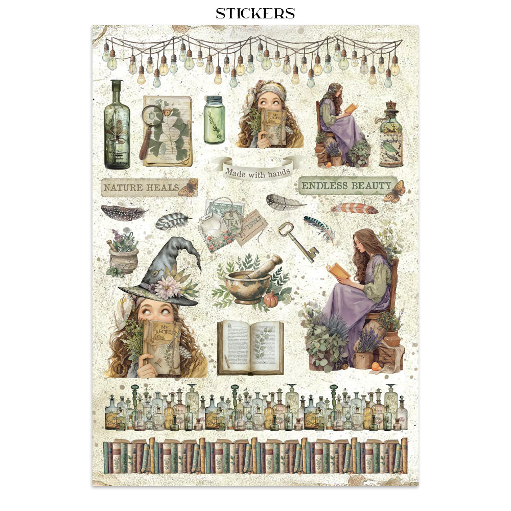 Junk journal stickers, cut-outs, backgrounds - Herbarium Silvae