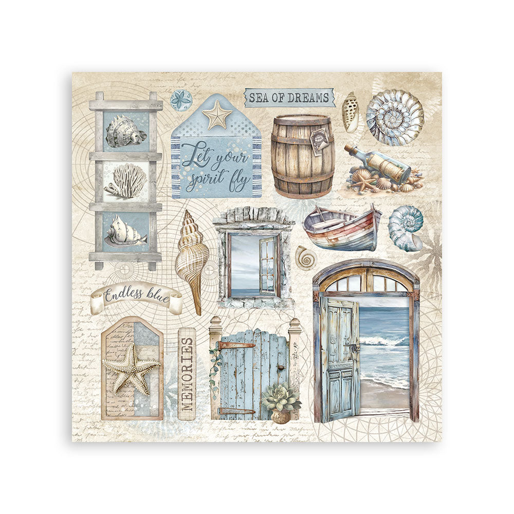 Stickers  165x165mm, 4 sheets - Silent Sea