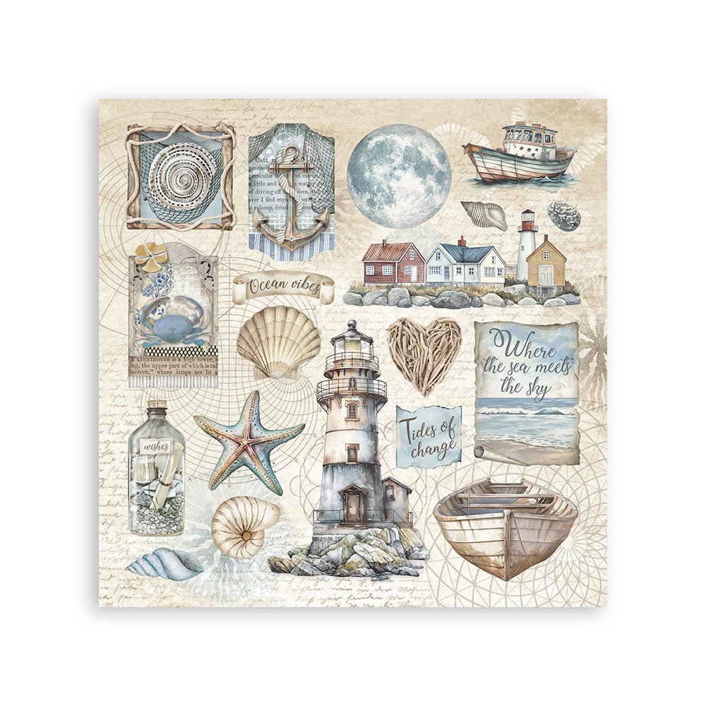 Stickers  165x165mm, 4 sheets - Silent Sea