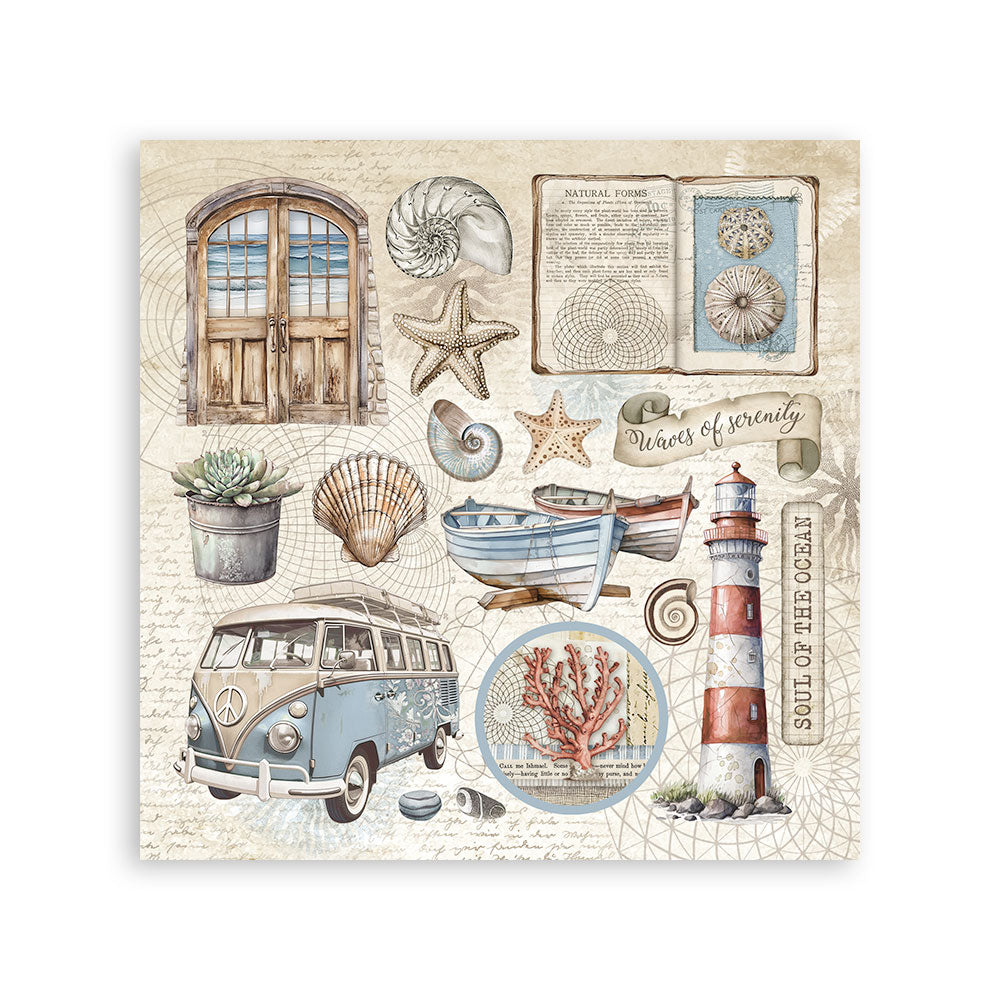 Stickers  165x165mm, 4 sheets - Silent Sea