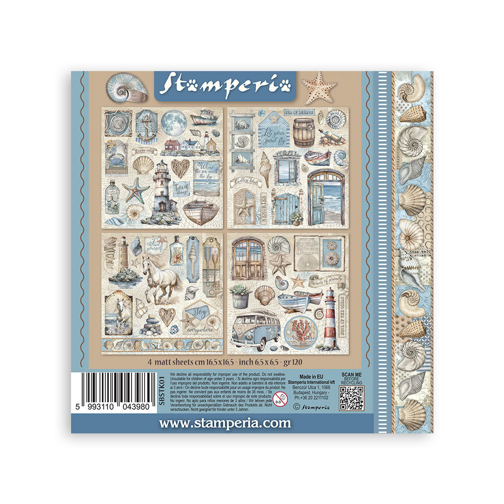 Stickers  165x165mm, 4 sheets - Silent Sea