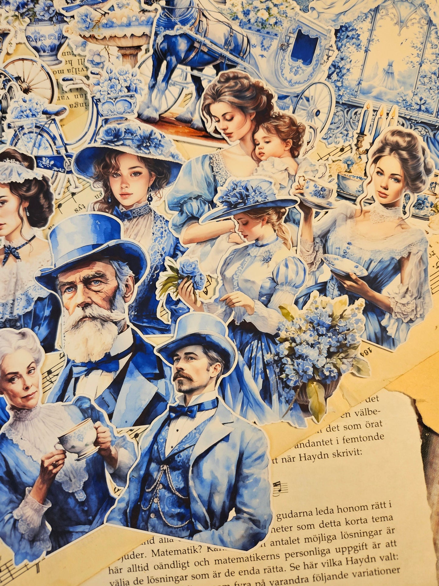 VINTAGE SERIE: Blue Vintage Cottage Bundle| • Scrapbooking • Card Making • Art Journaling • Paper Craft • Junk Journal