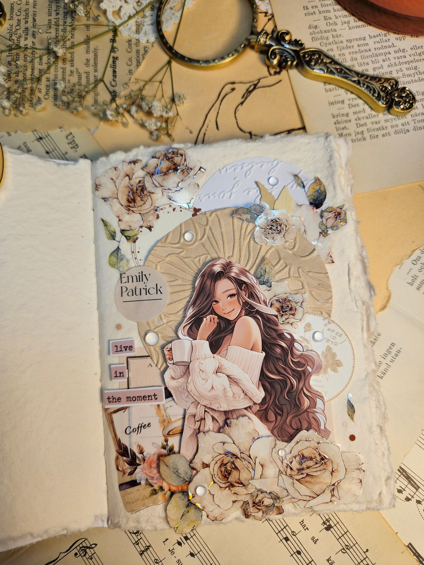 Kawaii Girls Set of 7/ 9 Stickers | • Scrapbooking • Card Making • Art Journaling • Paper Craft • Junk Journal