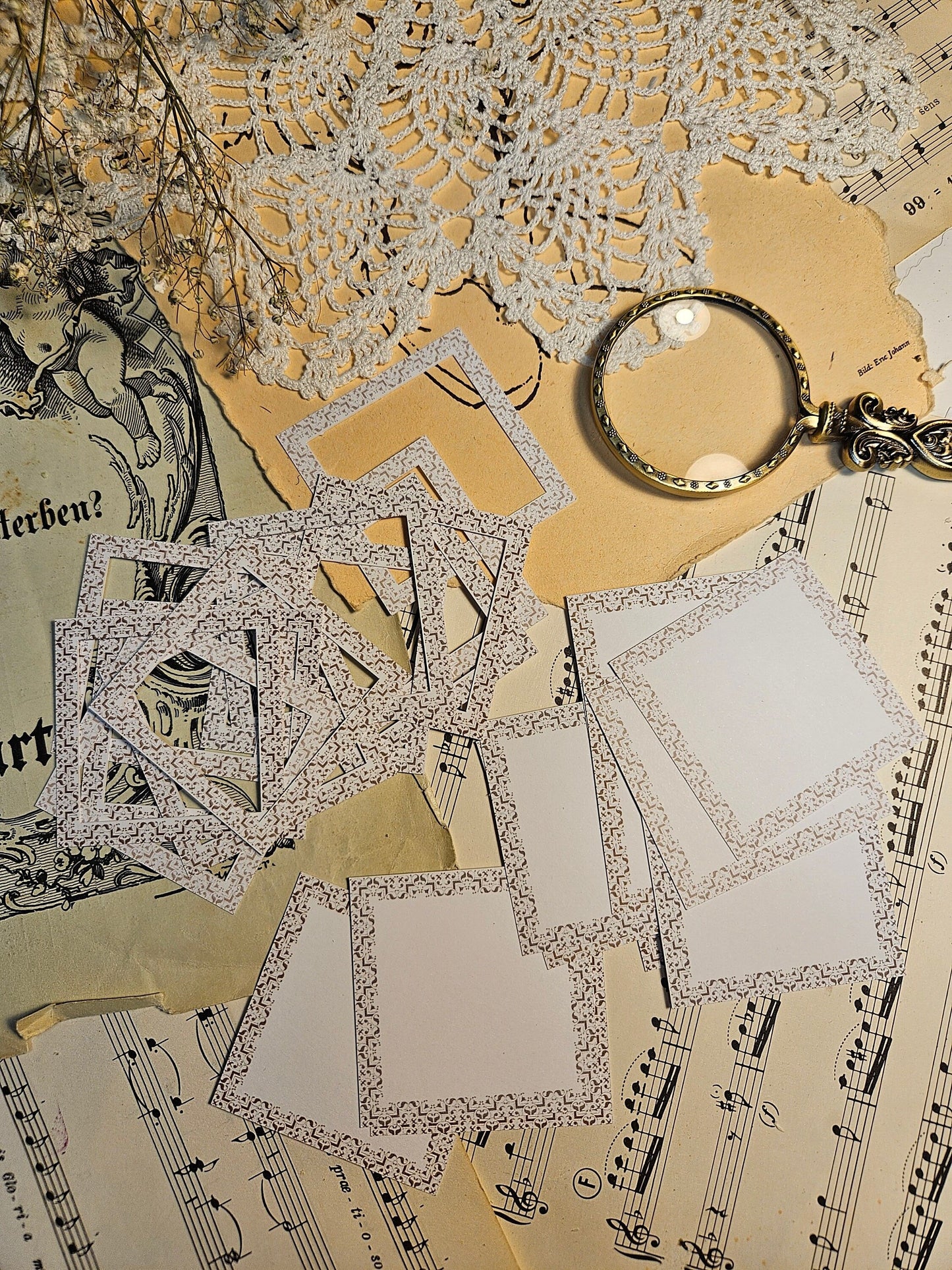 Beige Frames Cut Outs Set of 24 pcs
