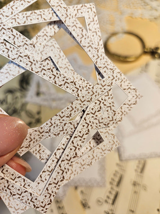 Beige Frames Cut Outs Set of 24 pcs