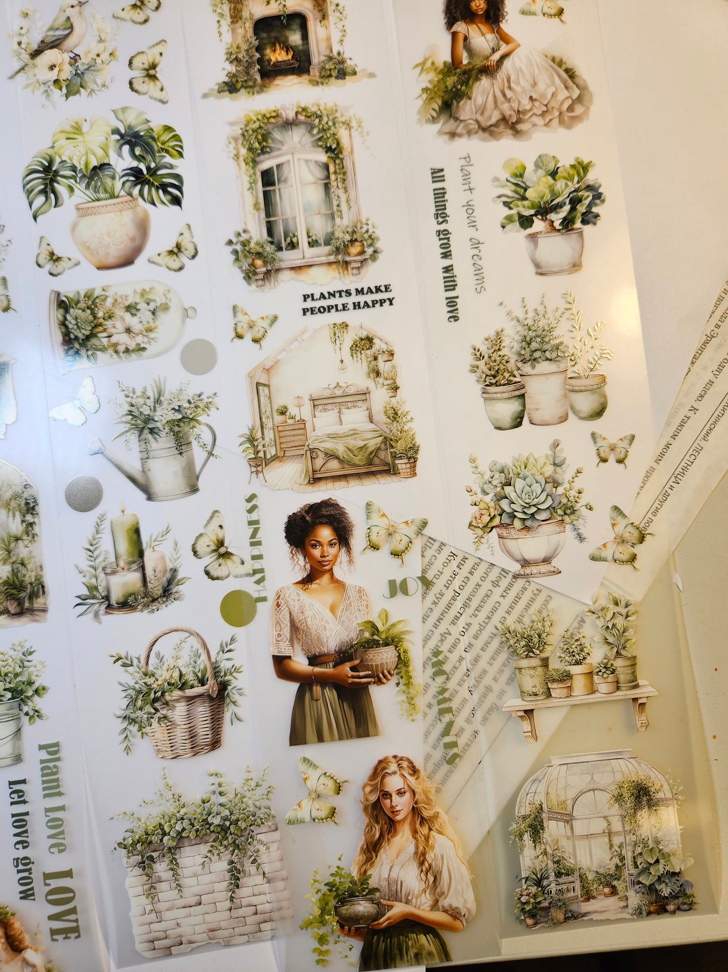 Vintage Plant Lover, PET TAPE, 7 cm wide