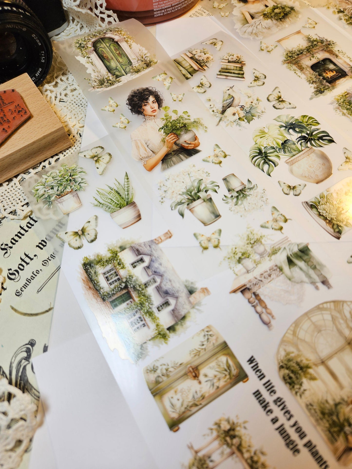 Vintage Plant Lover, PET TAPE, 7 cm wide