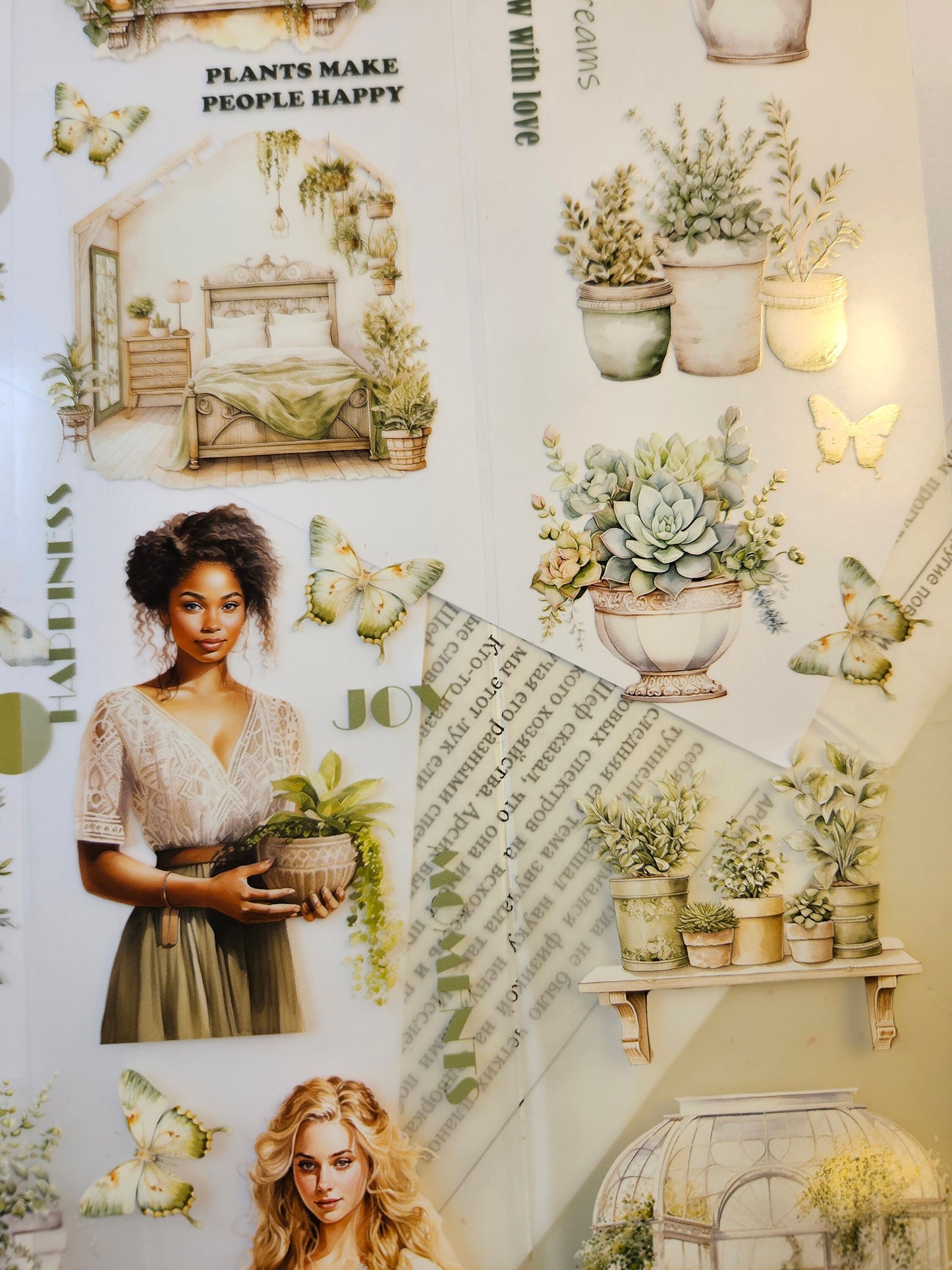 Vintage Plant Lover, PET TAPE, 7 cm wide