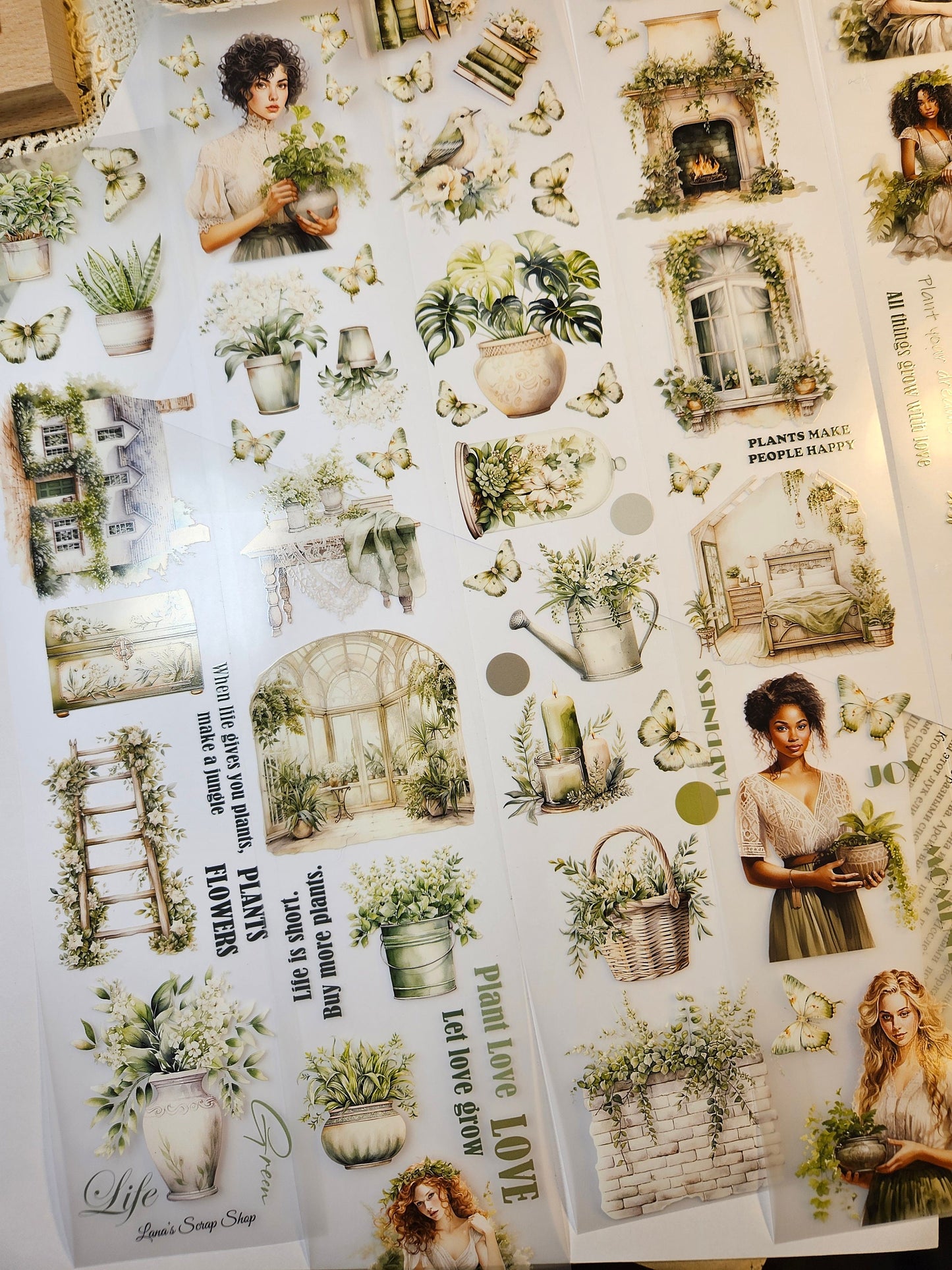 Vintage Plant Lover, PET TAPE, 7 cm wide