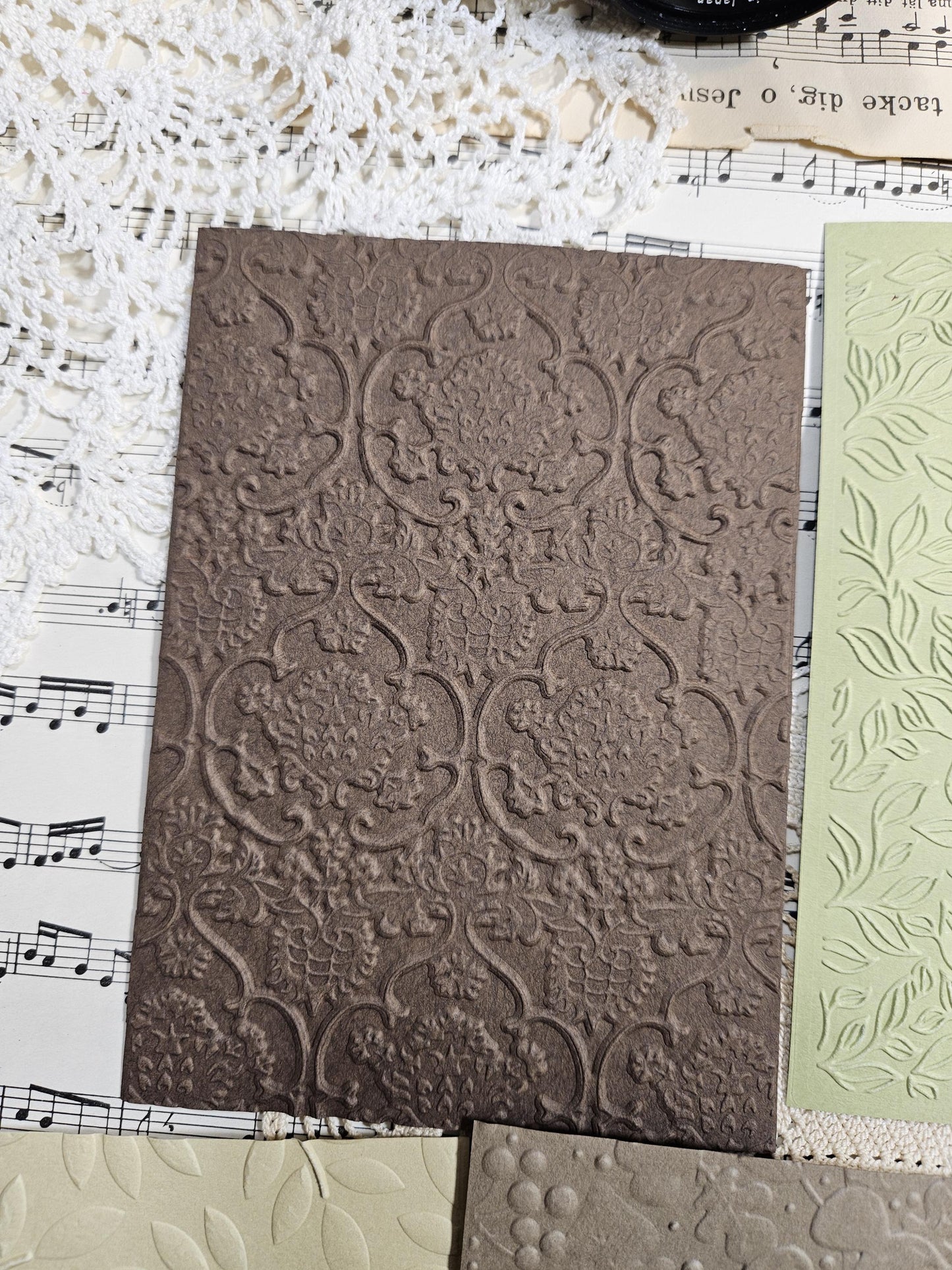 Autumn Embossed Paper 5pcs A6, 160-180g | Embossed Cardstock  Scrapbooking  Card Making  Art Journaling  Paper Craft  Junk Journal